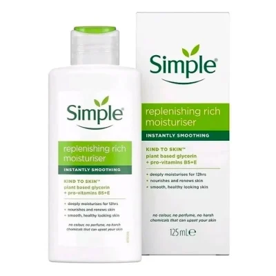 کرم مرطوب کننده و آبرسان پوست سیمپل مدل Rich Moisturiser حجم 125 میل